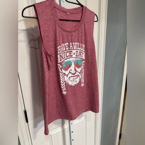 Willie Nelson Graphic Tanks Size Large